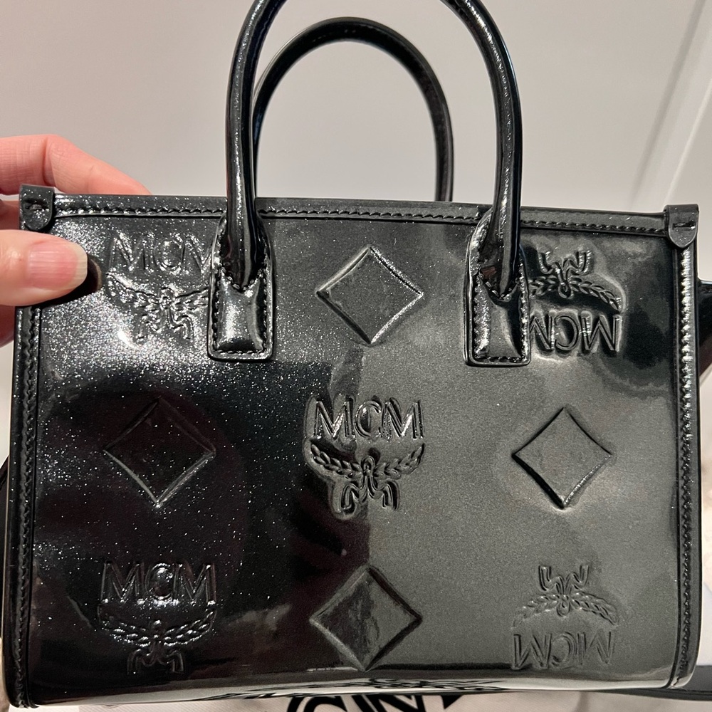 MCM Black Patent Leather Mini Tote